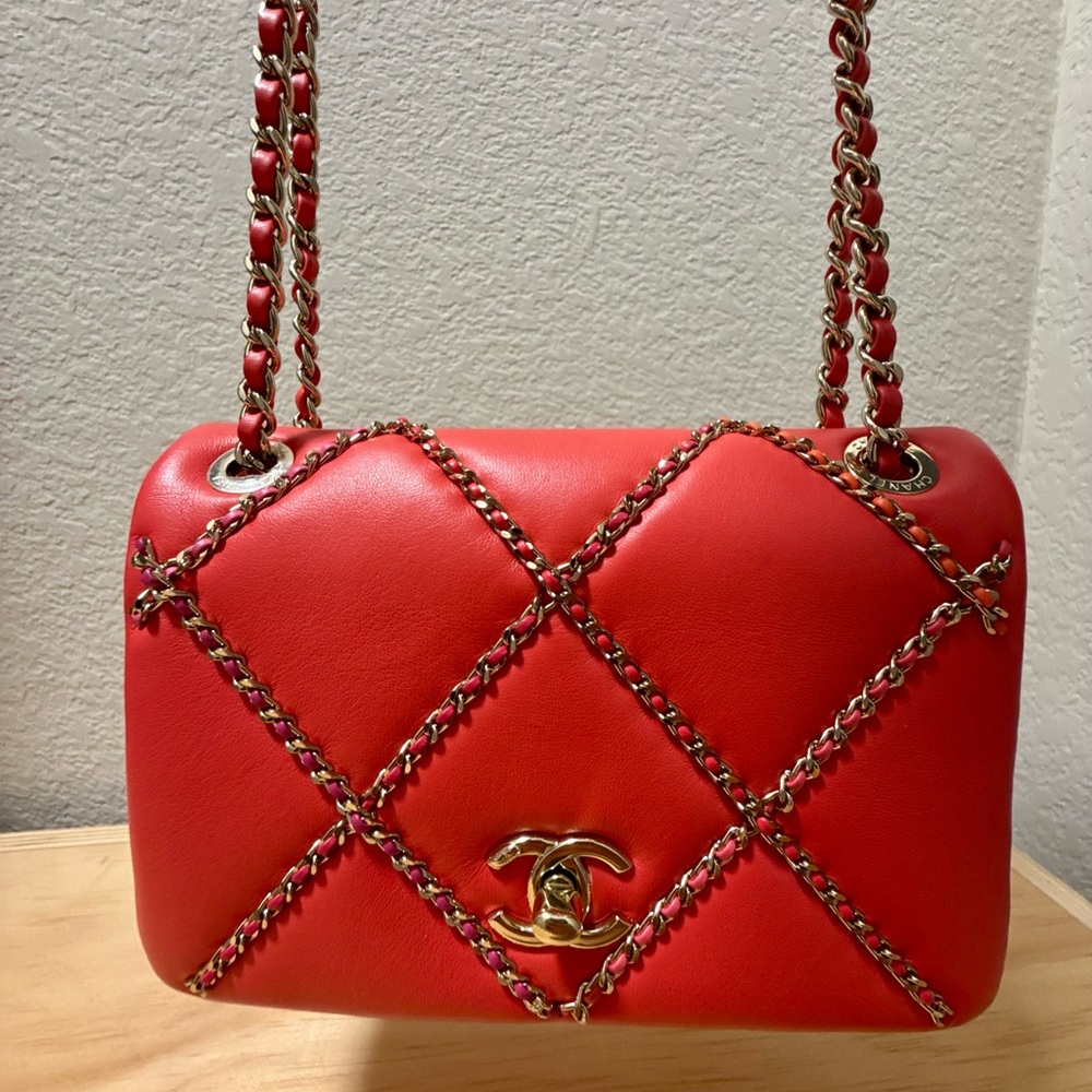 Chanel Raspberry Pink Shoulder or Crossbody Bag